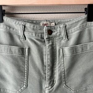 Faherty Olive Green Patch Pocket High Waisted Pants